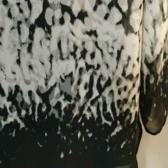 Calvin Klein Long Sleeve Round Neck Ombré Leopard Print Chiffon Tunic Size Med - Picture 9 of 12